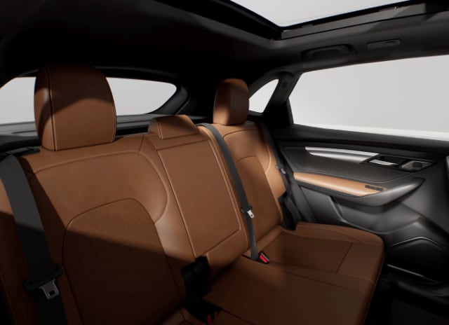 VinFast VF 8 rear seats in brown vegan leather
